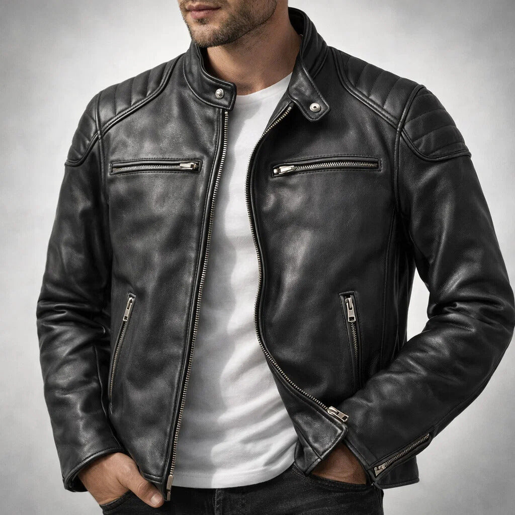 Fabio men's leather jacket, additional view