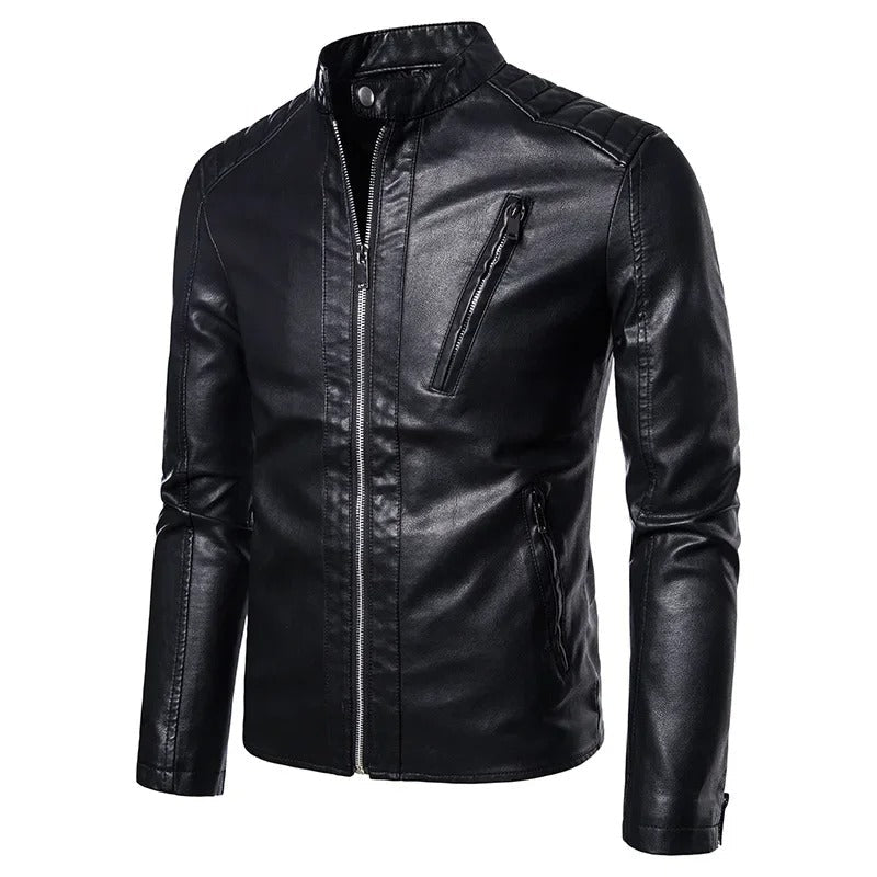 Stand men's elegant leather jacket – Avinos Milano