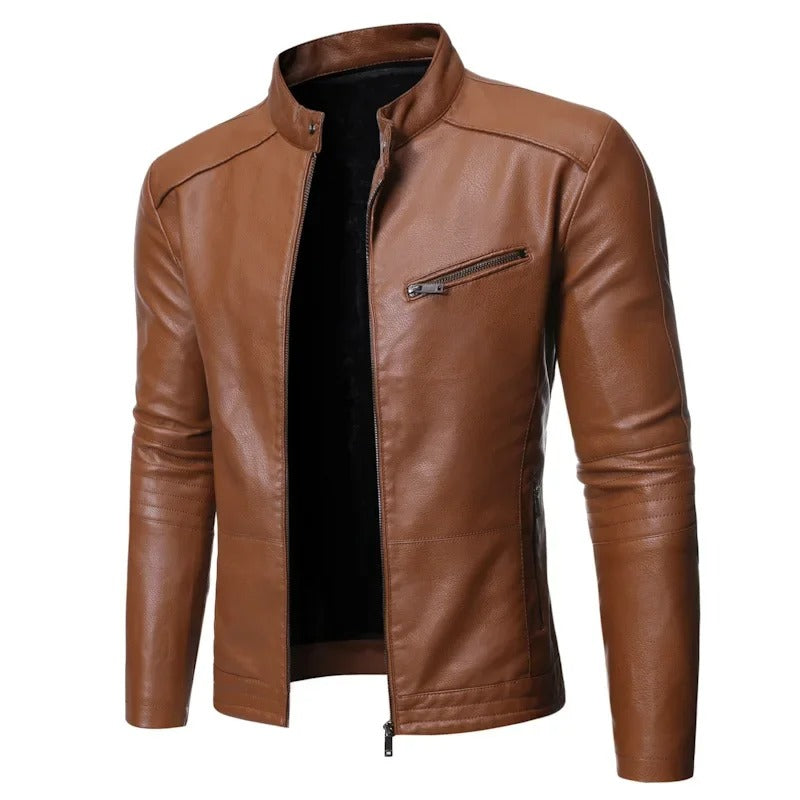 Valerio men's elegant leather jacket, view 10