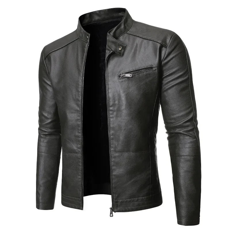 Valerio men's elegant leather jacket, view 9