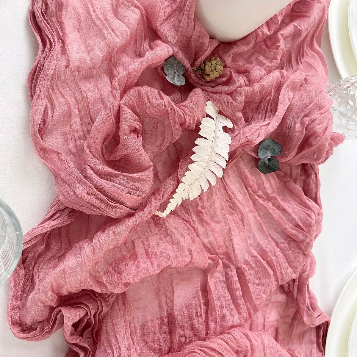 Garza dusty pink gauze runner