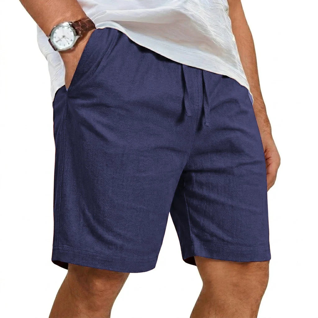 Men's linen summer shorts, alternate view