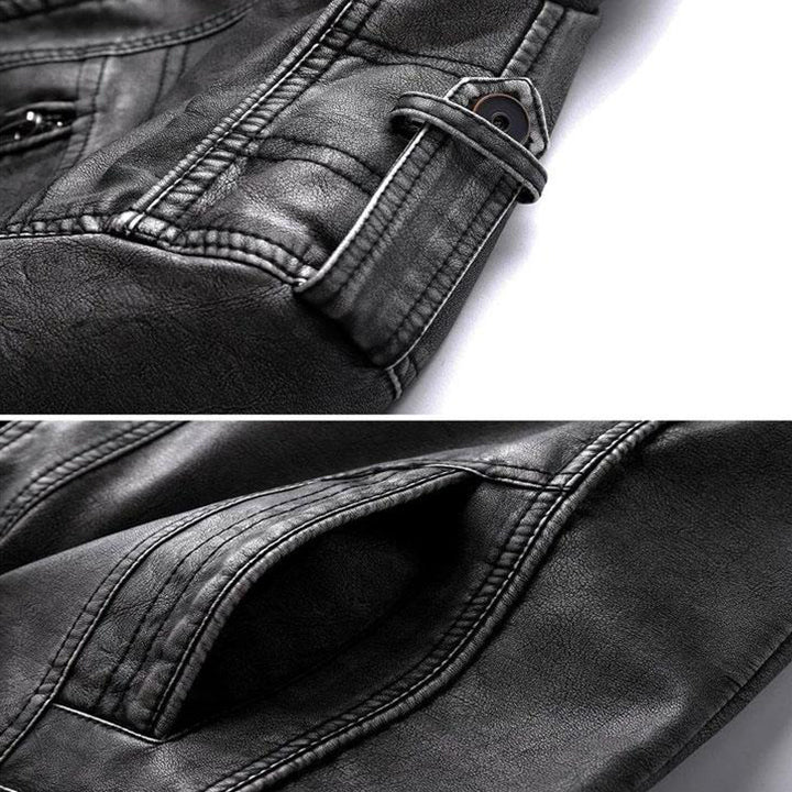 Salvatore men's elegant leather jacket, view 4