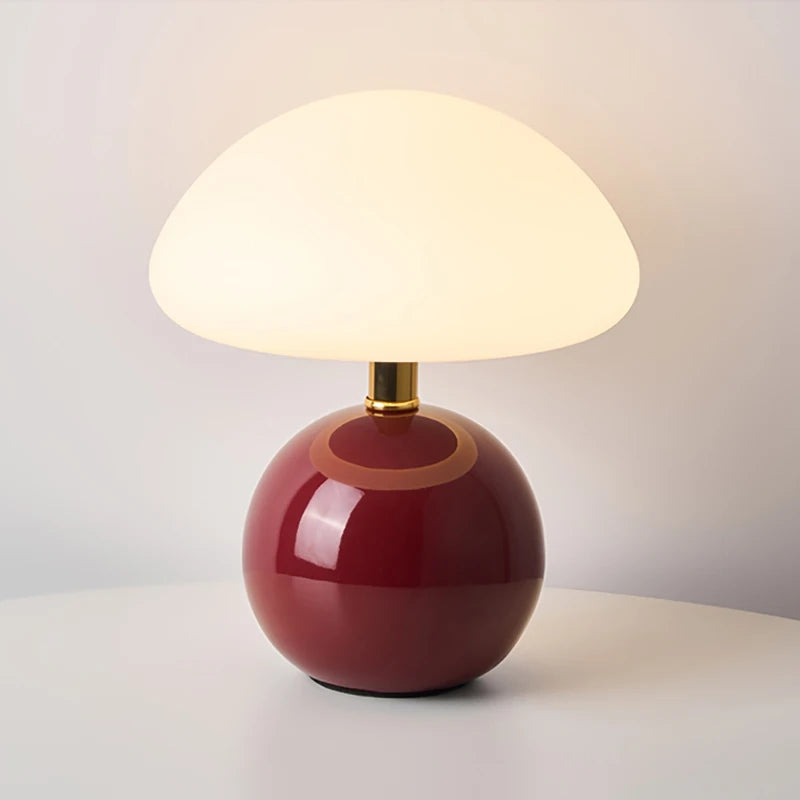 Gelato mushroom lamp in wine red