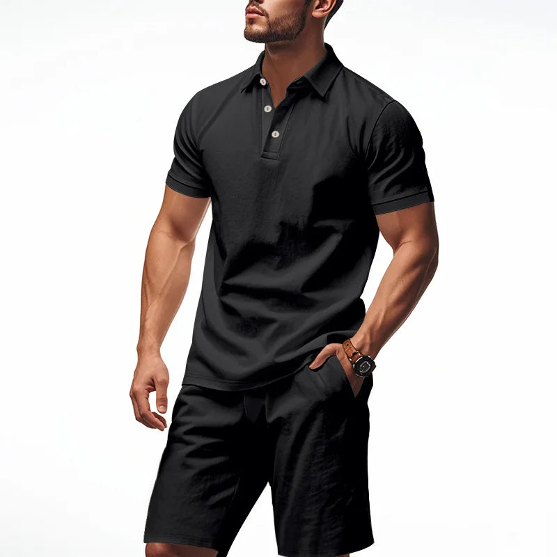 Marco men's elegant cotton two-piece set, view 4