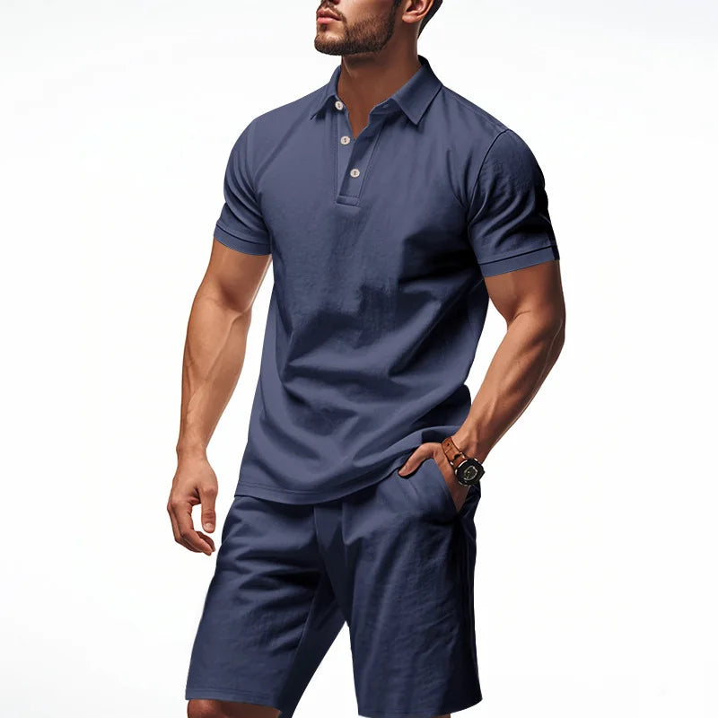 Marco men's elegant cotton two-piece set, view 5