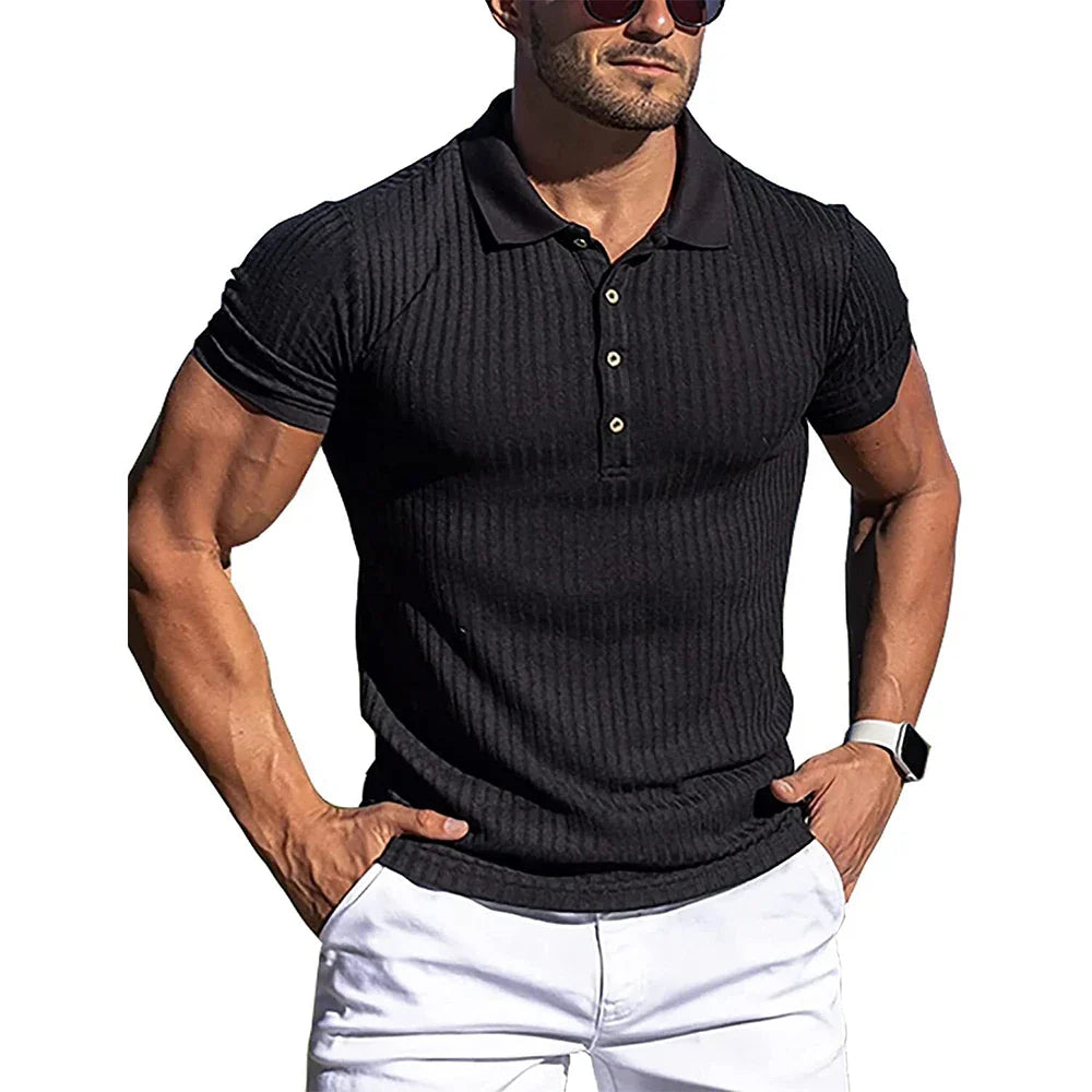 Franco men's elegant striped polo shirt – Avinos Milano
