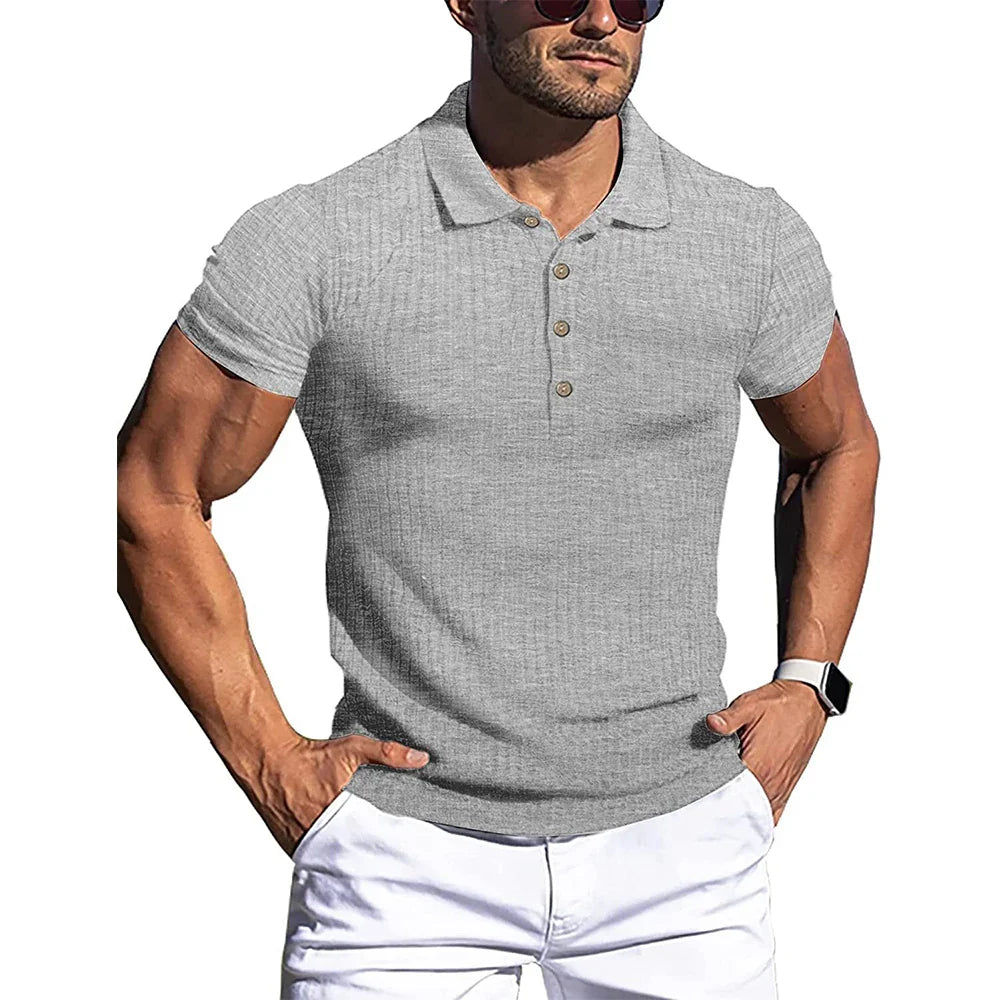 Franco men's elegant striped polo shirt, additional view