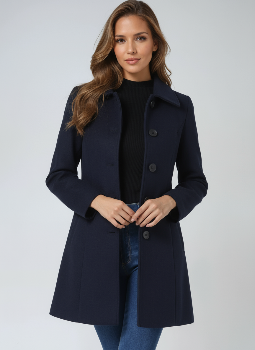 Bella Women's Single Breasted Winter Trench Coat – jackets, view 2