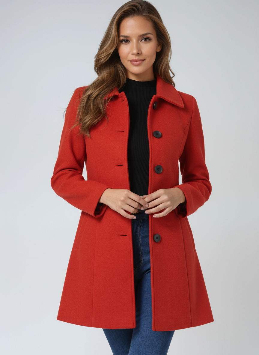 Bella Women's Single Breasted Winter Trench Coat – jackets, view 4