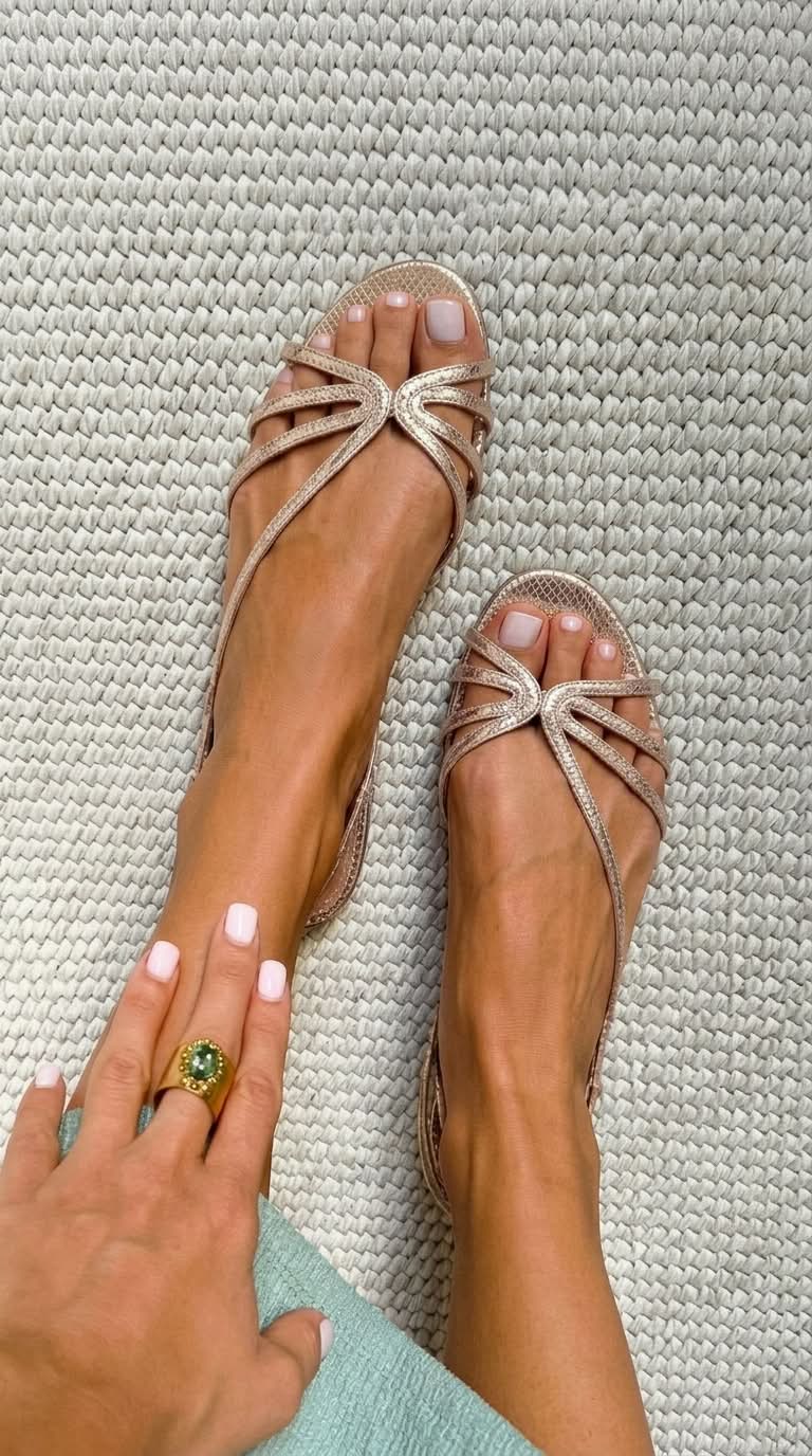 Ginevra Elegant Golden Sandals for Summer, view 3