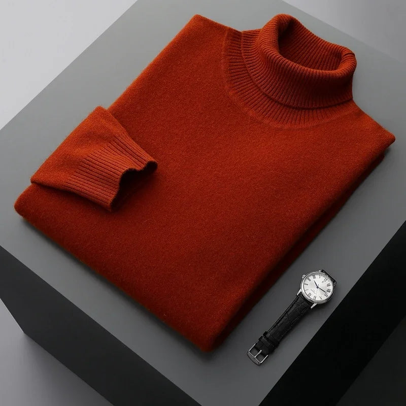 Men's wool turtleneck sweater, additional view