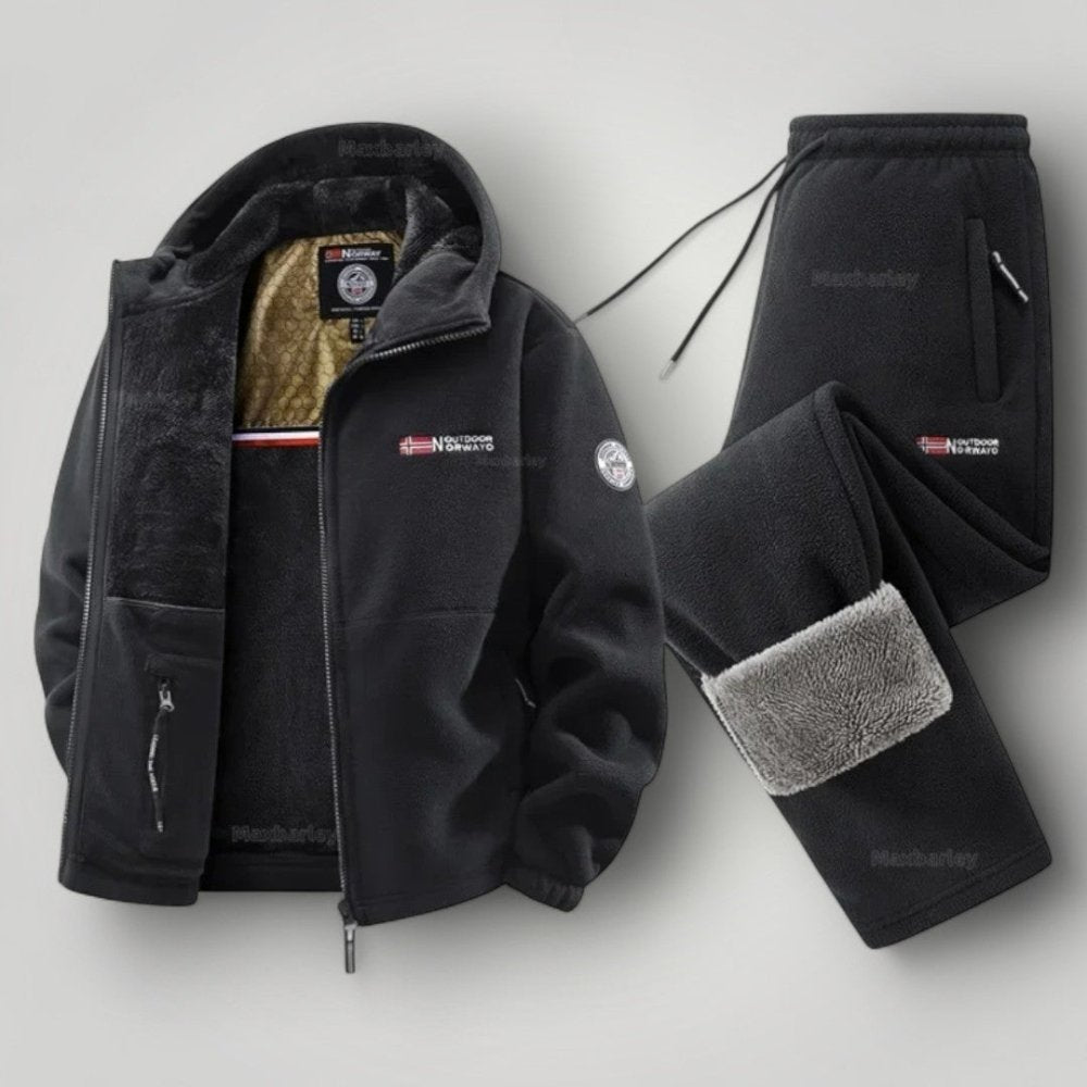 Men's elegant fleece two-piece set, view 4