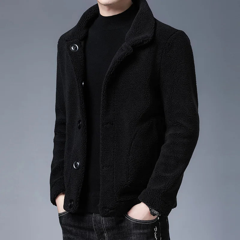 Plush men's wool jacket, alternate view