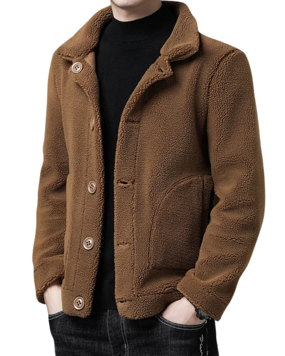 Plush men's wool jacket, additional view