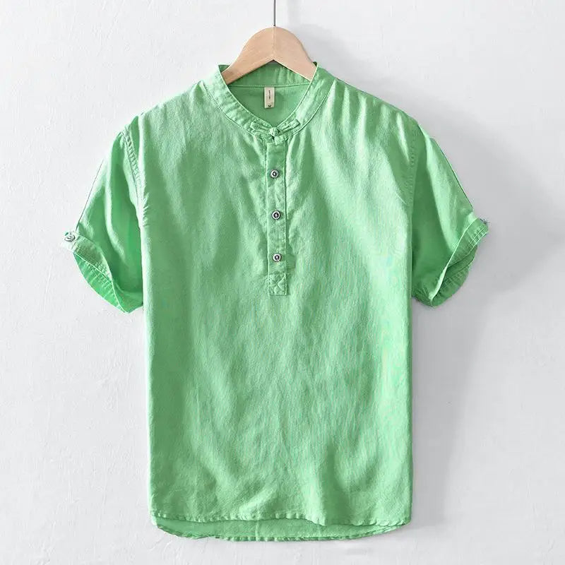 Men's cotton linen shirt, view 4