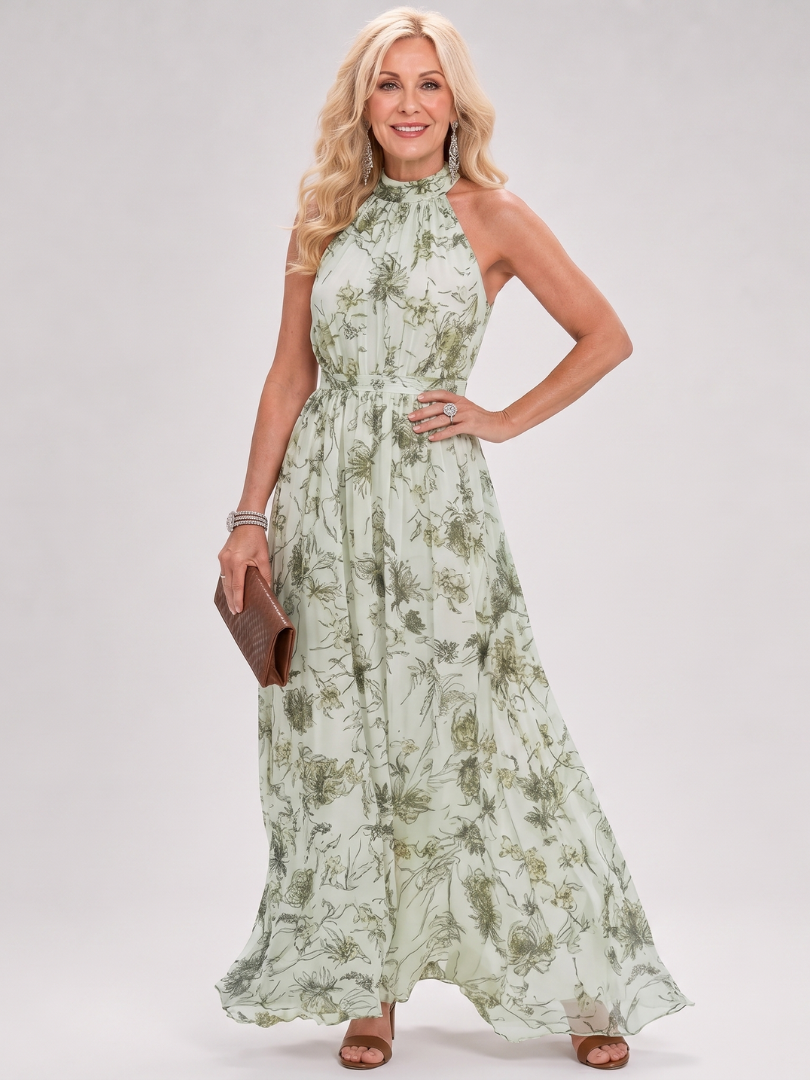Guinevere Floral Print Flowing Skirt Midi Dress – women's dresses, view 2