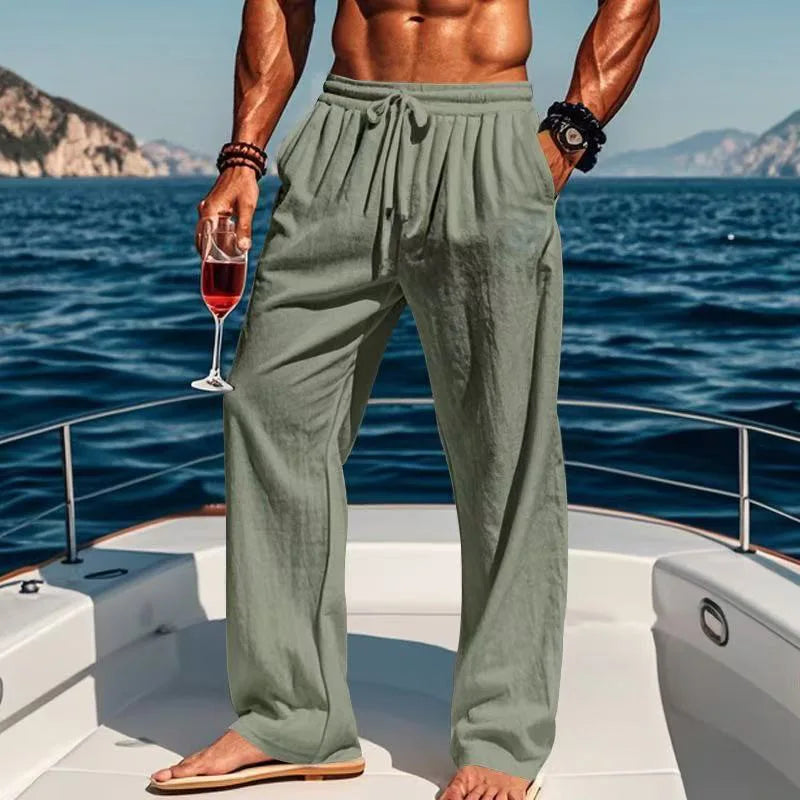 Hawaï men's linen pants, alternate view