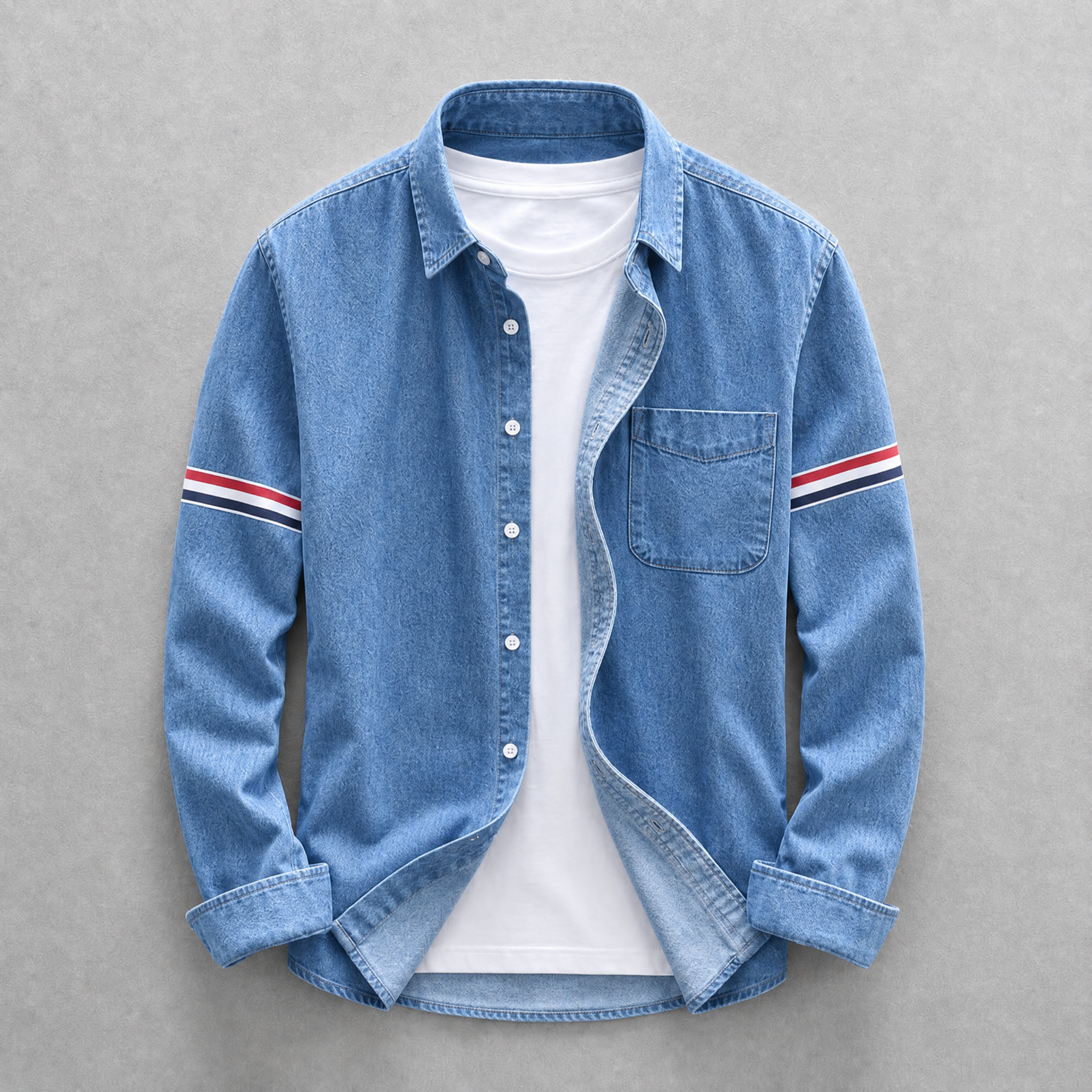 Men's Hayes vintage washed denim shirt — Oceanic Blue