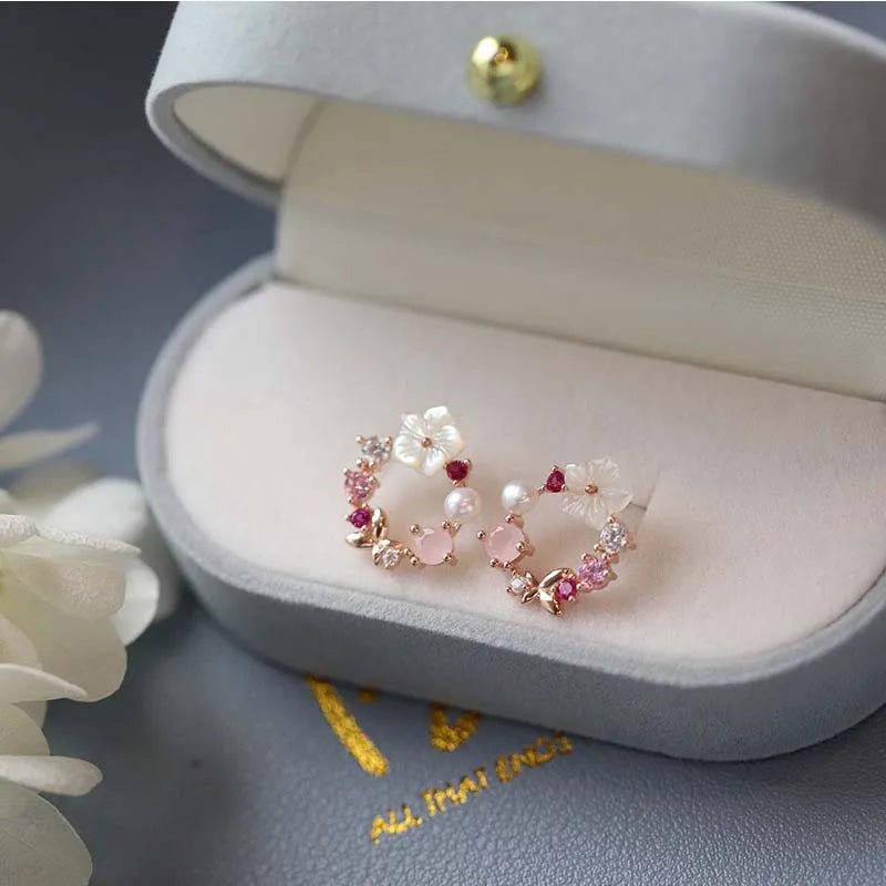 Iris women's floral earrings, alternate view