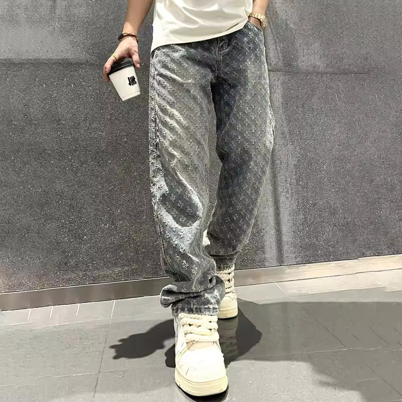 Jacquard men's denim jeans, alternate view