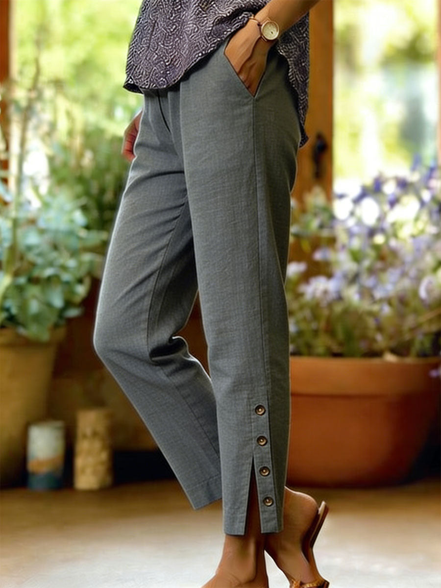 Jeena women's lightweight linen pants, alternate view