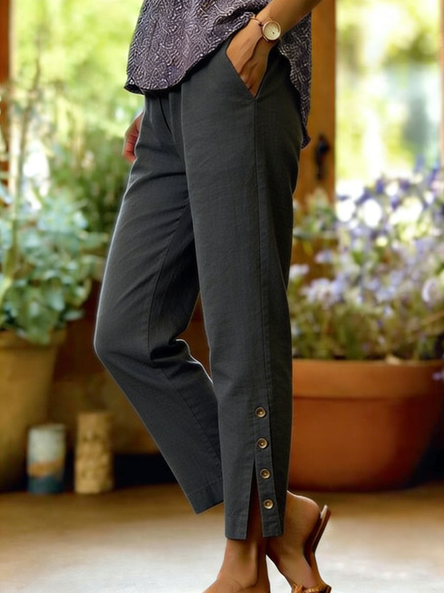 Jeena women's lightweight linen pants, additional view