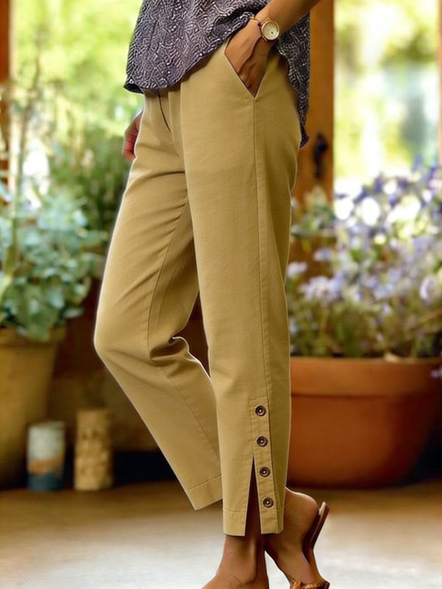 Jeena women's lightweight linen pants, view 4