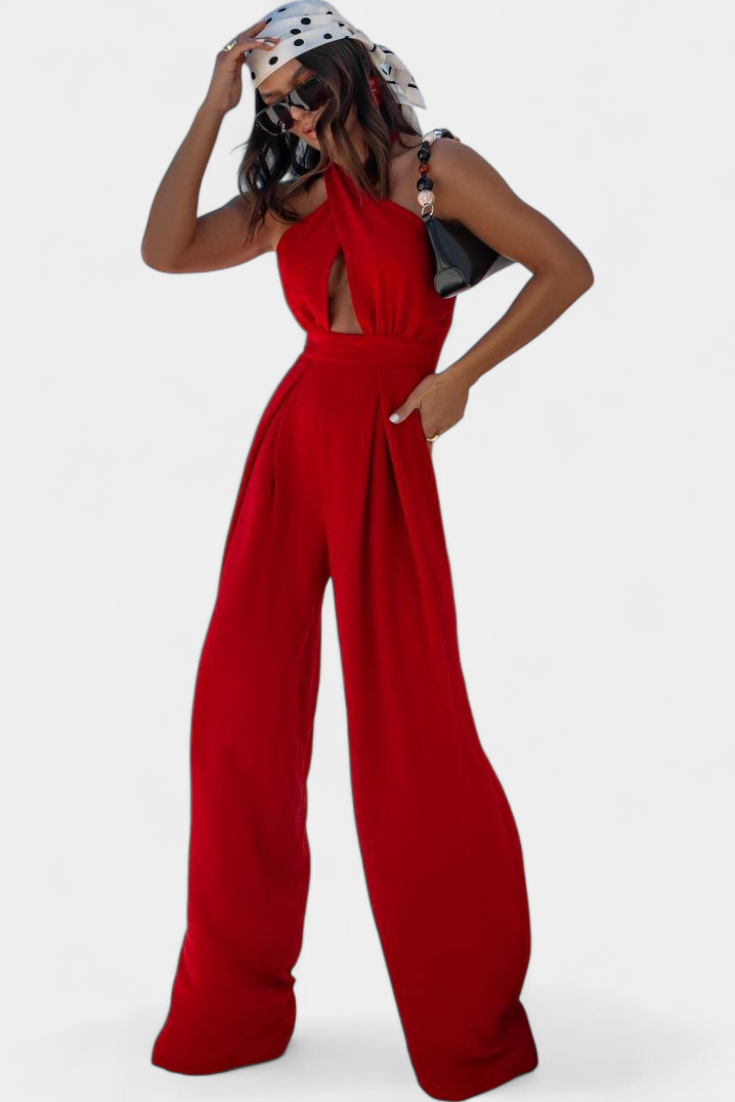 Jessica Wide Leg Backless Halter Jumpsuit – women's jumpsuits, view 5