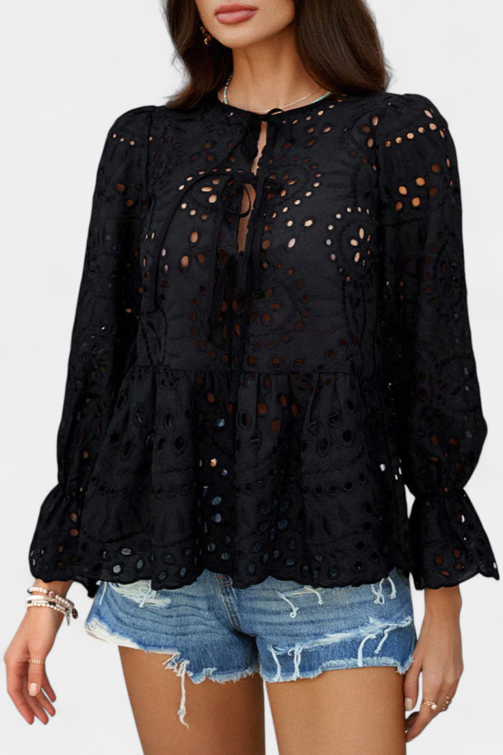 Loose Fit Bohemian Lace Top by Kayden – women's shirts, view 5