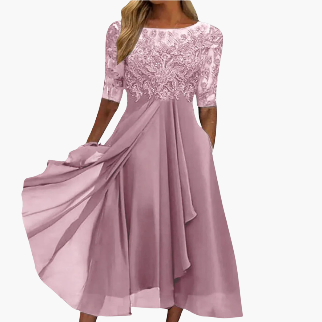 Kayla women's lace embroidered dress, alternate view