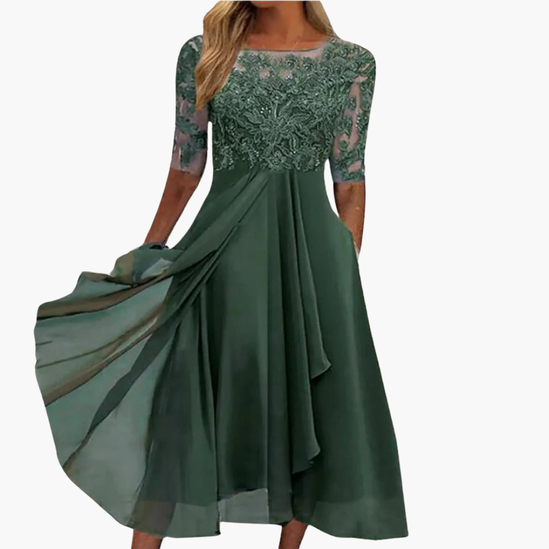 Kayla women's lace embroidered dress, view 4