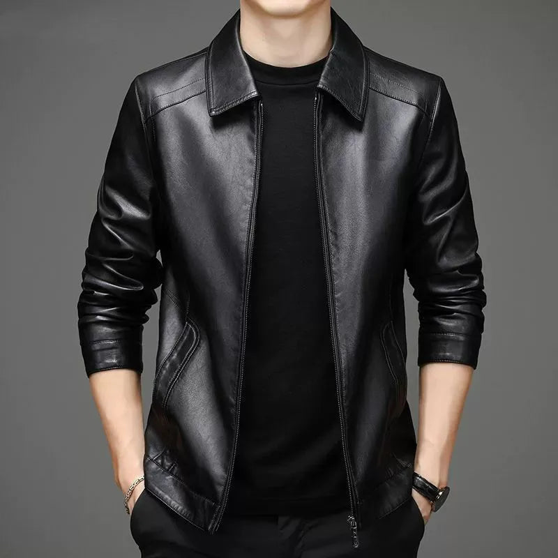 Giovanni men's leather jacket, alternate view