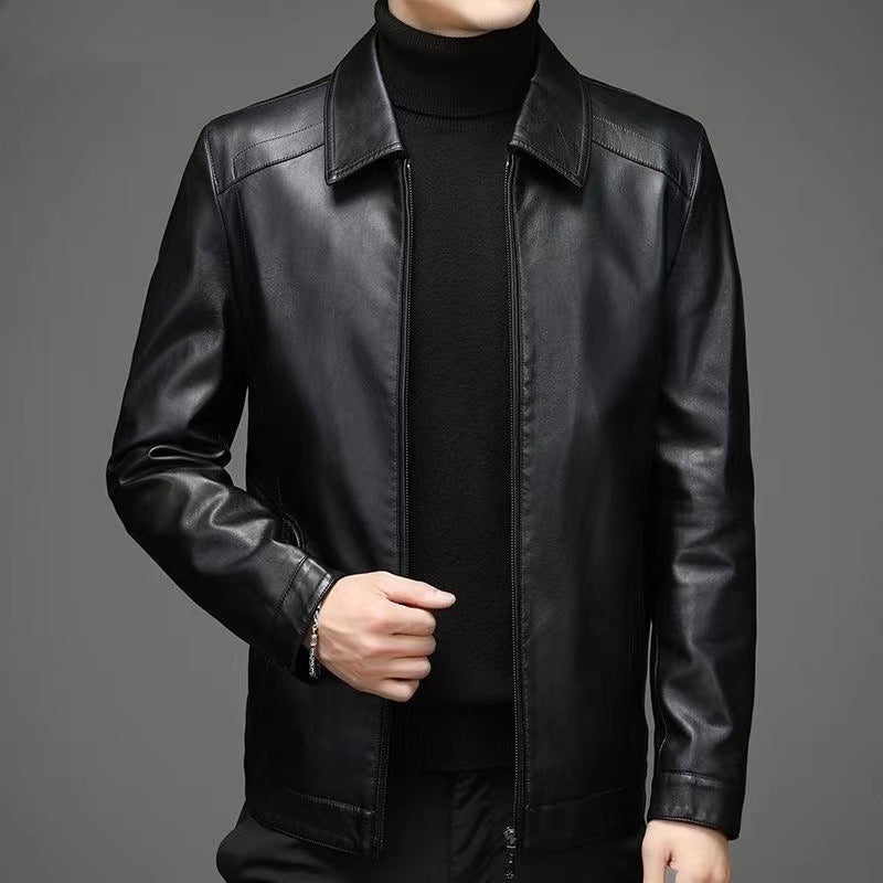 Giovanni men's leather jacket, additional view