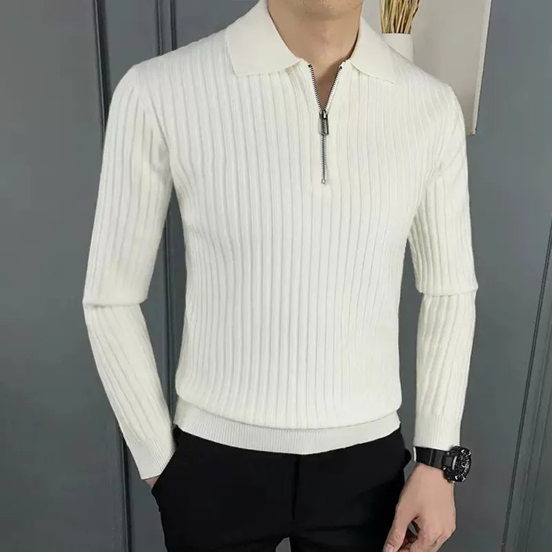 Pattern men's elegant striped sweater, view 4