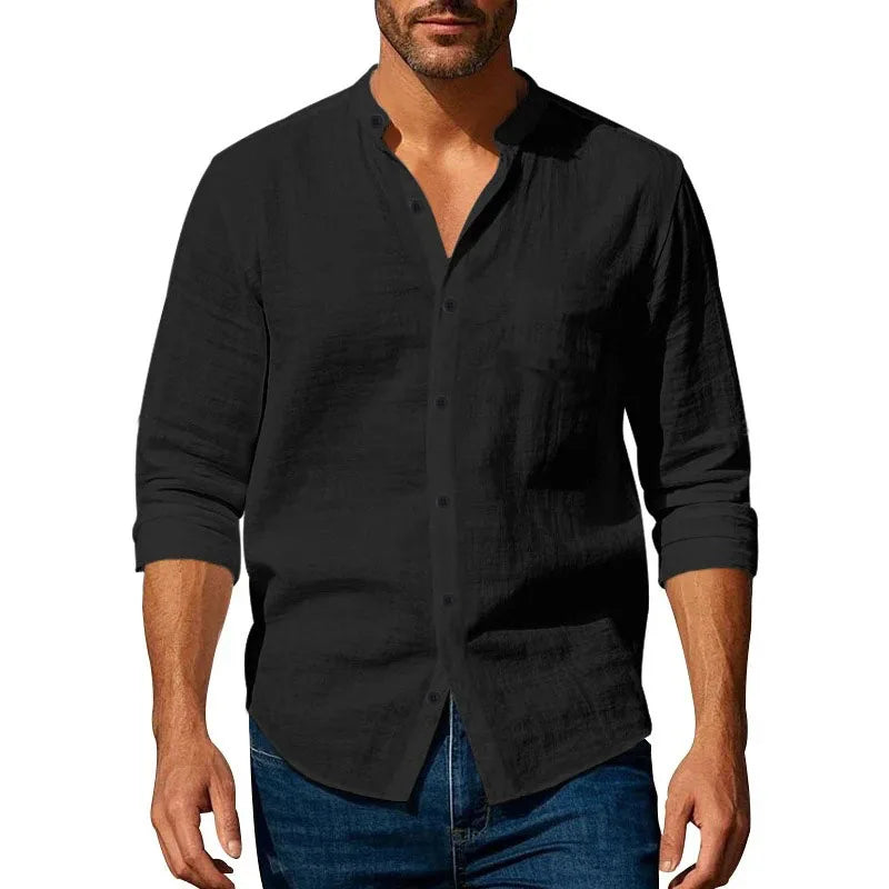 CottonLinen men's cotton linen shirt, view 4