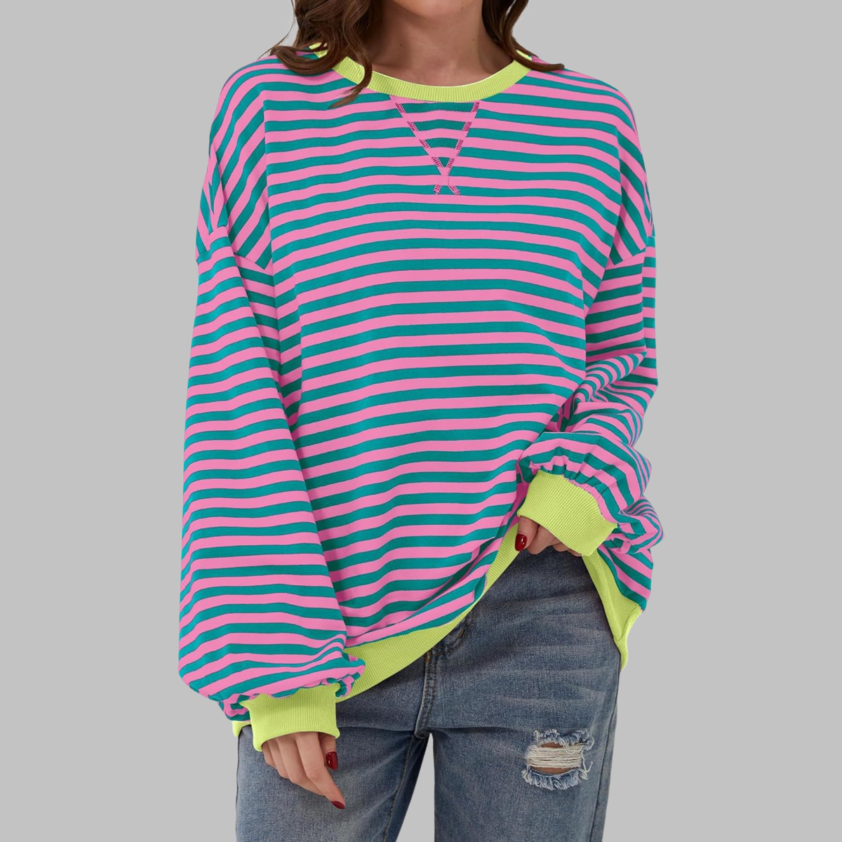 Elara Striped Sweater – women's sweaters, view 3
