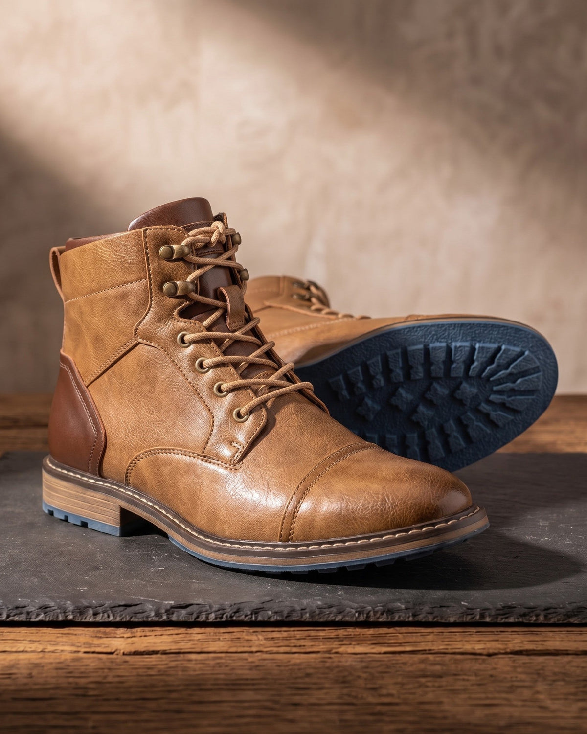 Leonardo Leather Boot in Tan