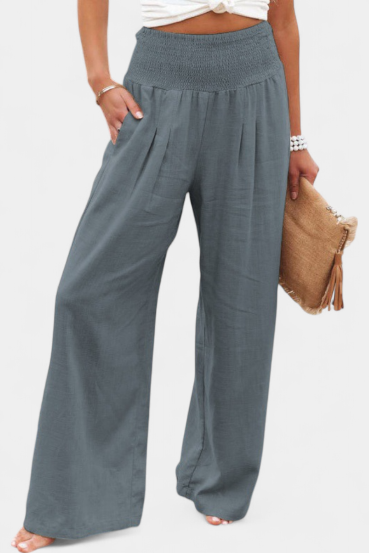 Lexia women's cotton linen pants, view 4