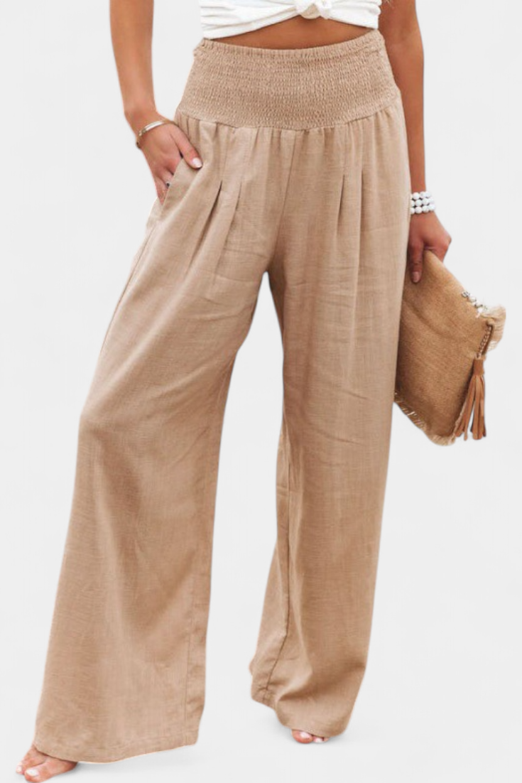 Lexia women's cotton linen pants, view 5