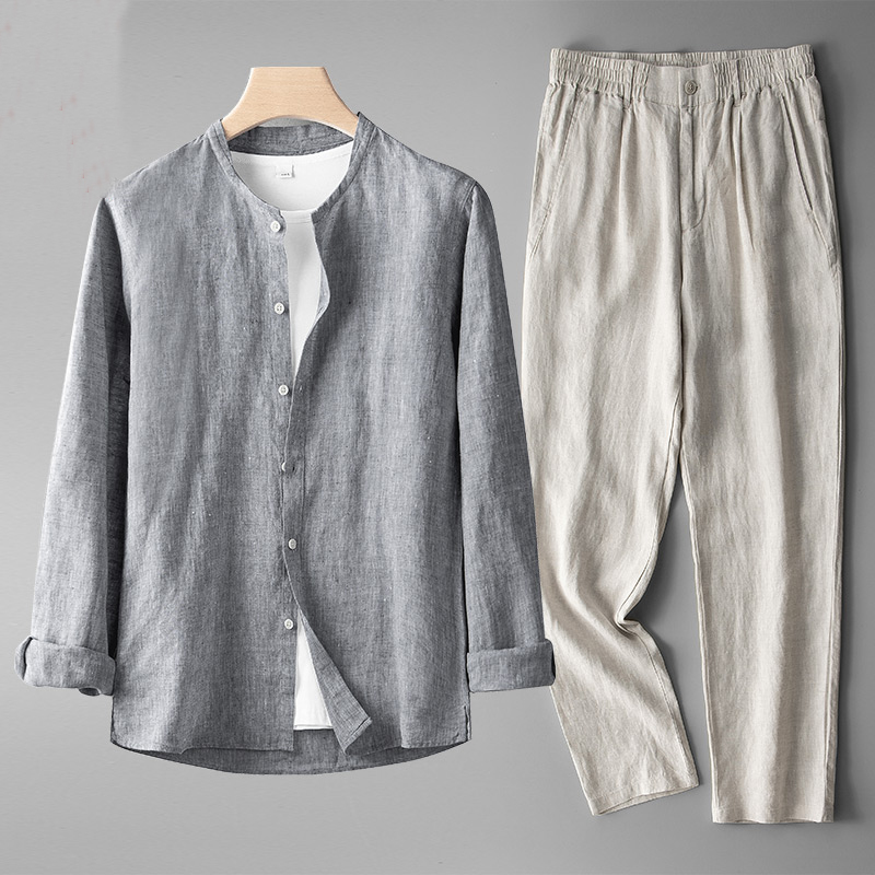 Men's linen two-piece set, alternate view