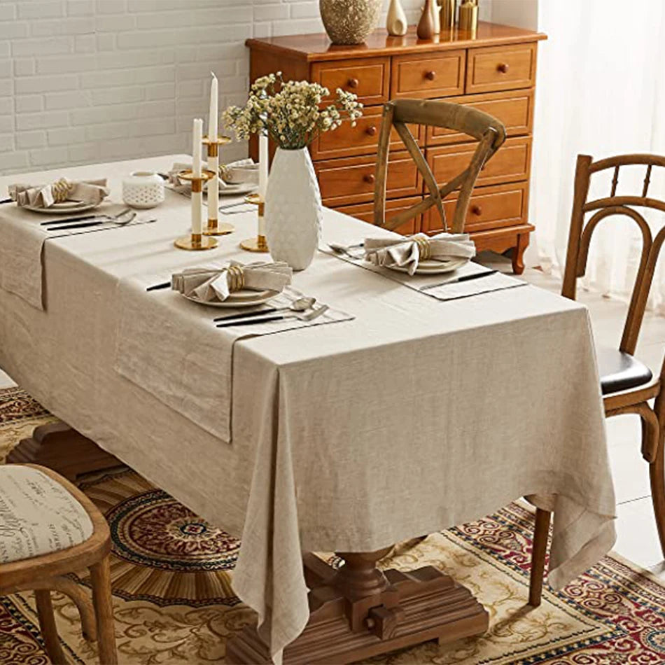 Lino linen tablecloth with a table setting