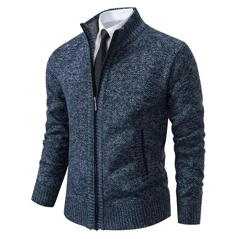 Livigno Zip Knit Cardigan - Harbor Blue