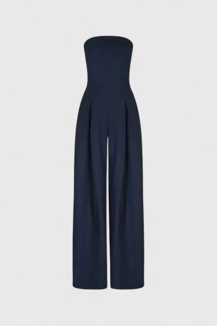 Structured Neckline Sleeveless Jumpsuit with Wide Leg Pants by Llona – women's jumpsuits, view 2