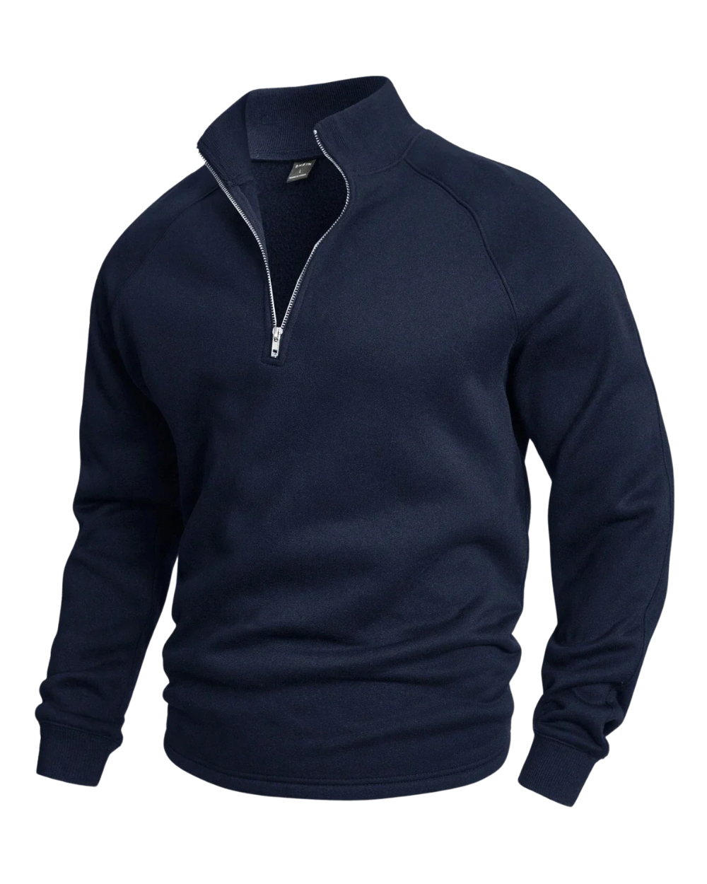 Lombardi men's half-zip sweater in Navy Blue, side view
