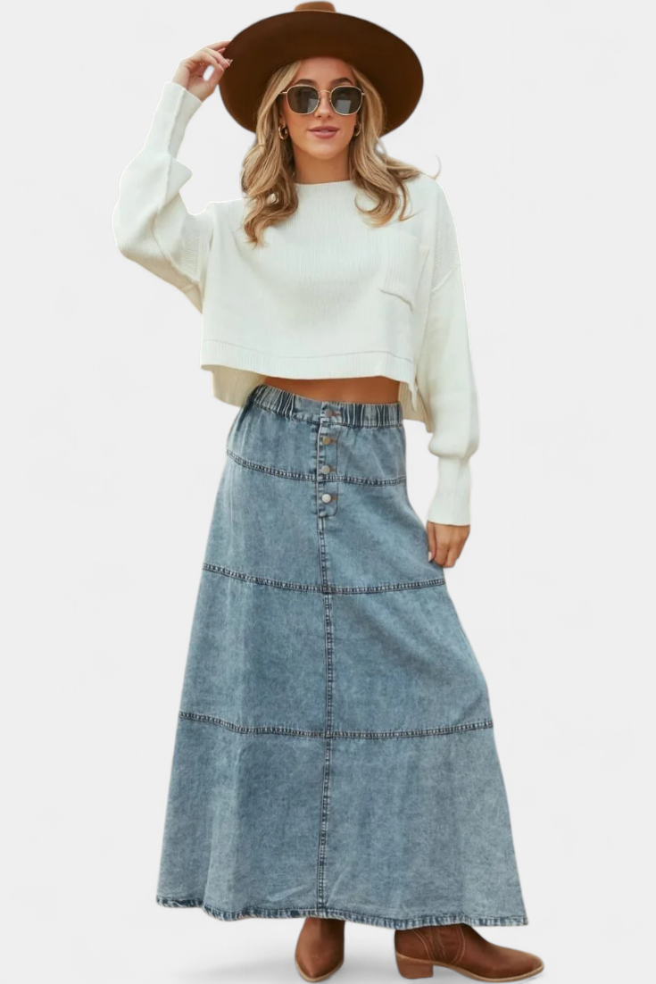 Lorraine women's denim skirt, additional view