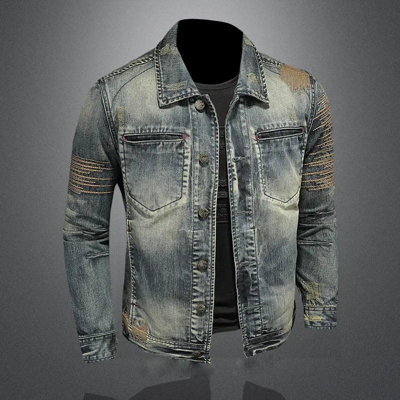 Massimo men's retro denim jacket, additional view