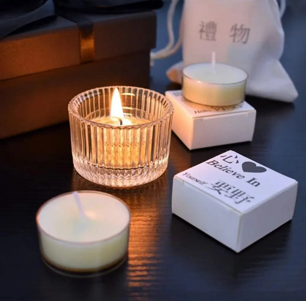 Lumino tealight holder with a candle