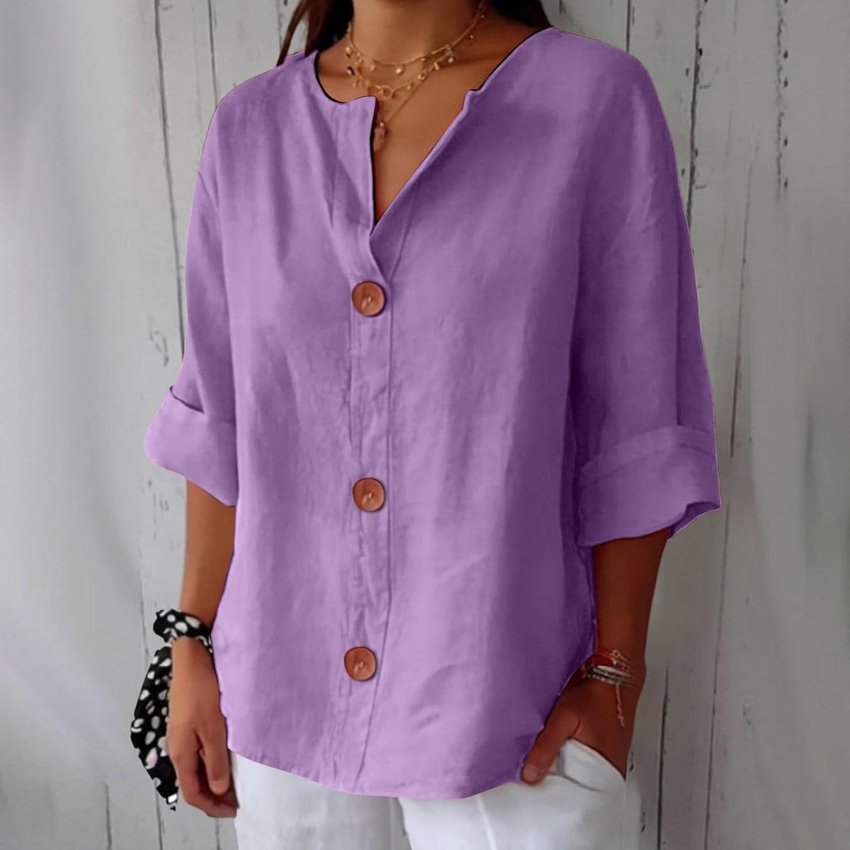 Maira women's cotton linen shirt, additional view