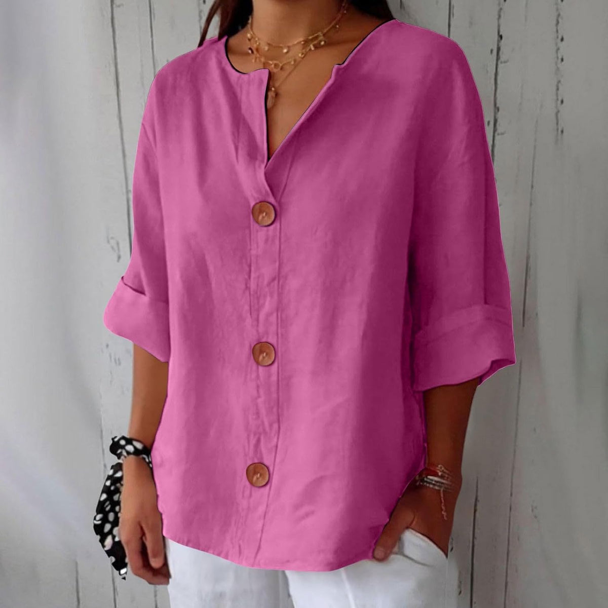 Maira women's cotton linen shirt, view 4